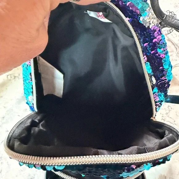 Justice Sequin Mini Backpack - Blue and Silver - Picture 5 of 10